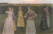 Fernand Khnopff memories Lawn Tennis Sweden oil painting artist